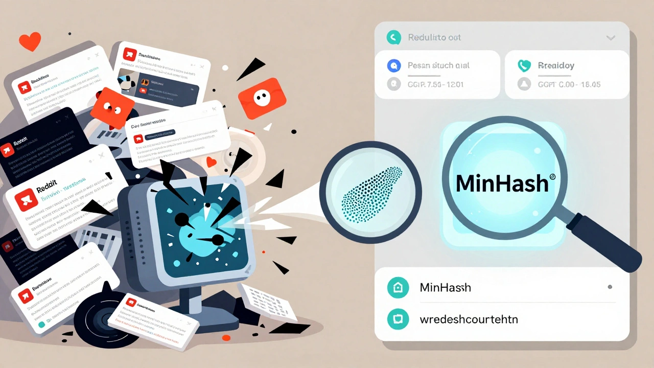 Split-screen showing chaotic bad data vs. clean curated data feeding into AI models with contrasting outputs.