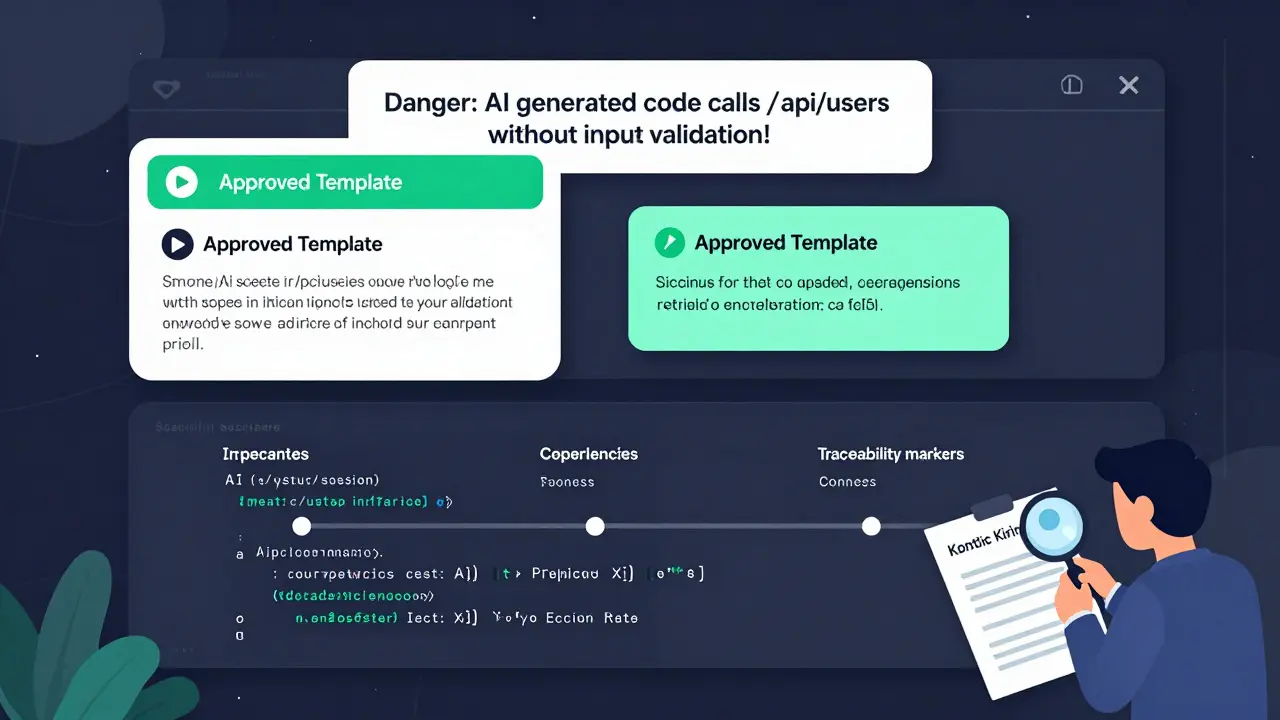 IDE with real-time AI code guardrails and a compliance report auto-generated by Knostic Kirin.