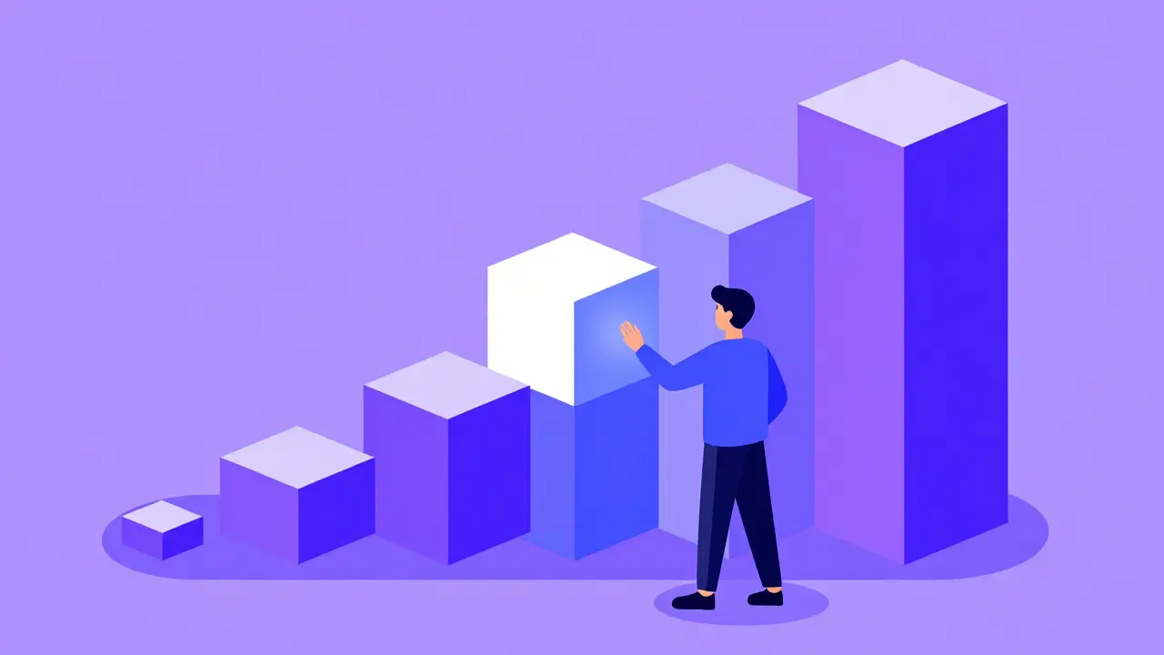 Engineer selecting data blocks representing different model sizes.