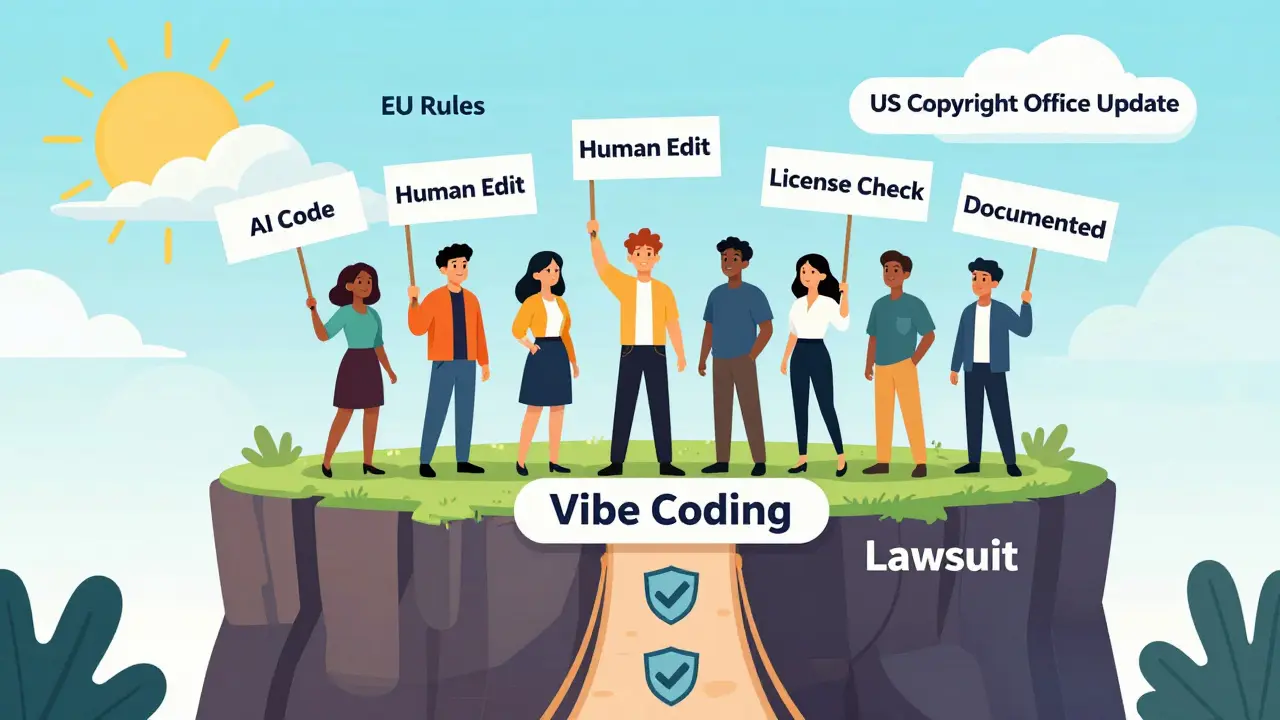 Indie developers cross a bridge of legal safeguards to avoid a lawsuit chasm, under evolving AI regulations.