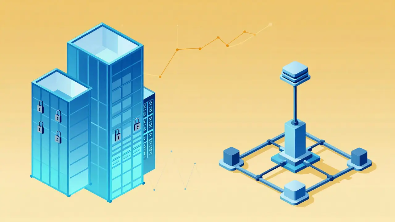Secure enterprise tower compared to open community network hub visuals