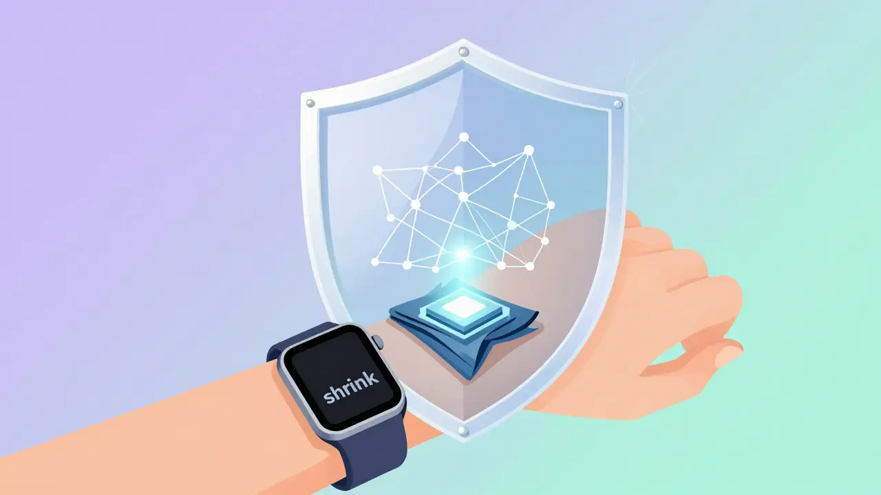 Secure neural network being compressed onto a smartwatch chip for privacy