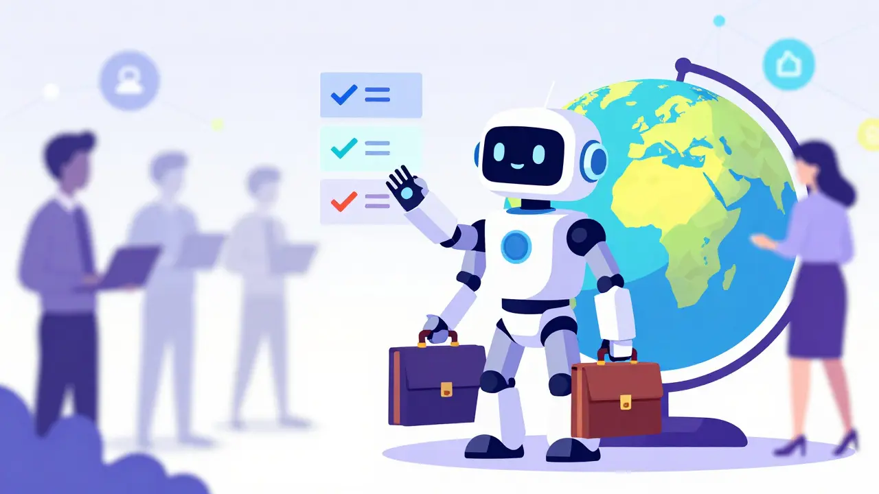 AI robot agent autonomously managing travel bookings and payments