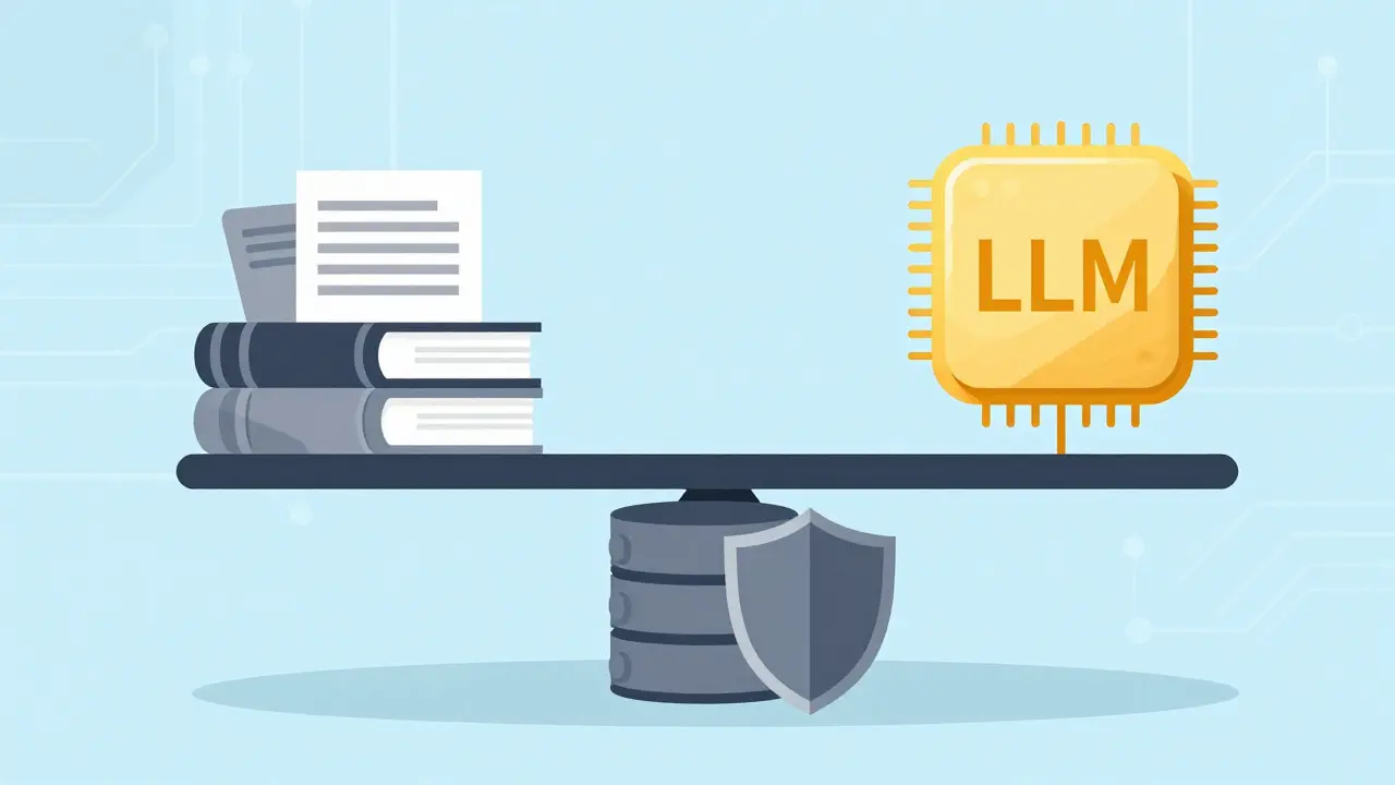 Balanced scale showing AI balancing regulations and data security