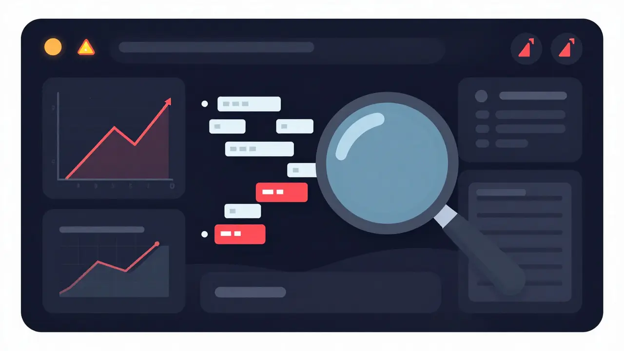 Dashboard monitoring system detecting anomalies in data streams