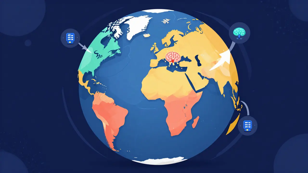 Fragmented globe showing sovereign AI data regions