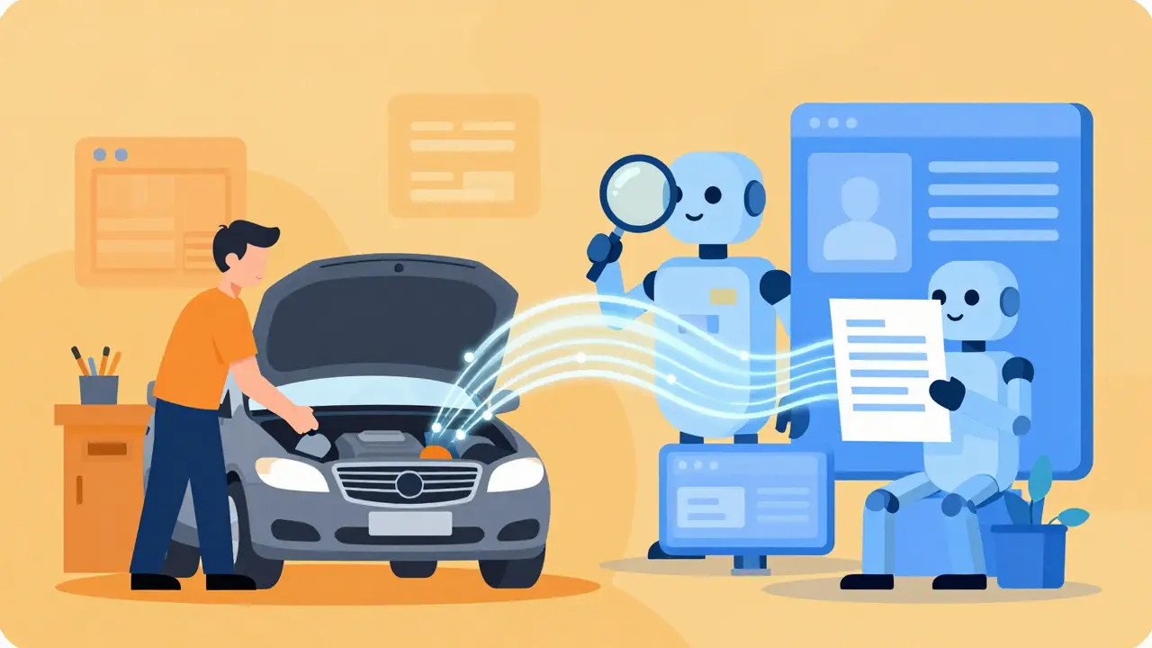 Mechanic assisted by AI agents for fast car diagnostics