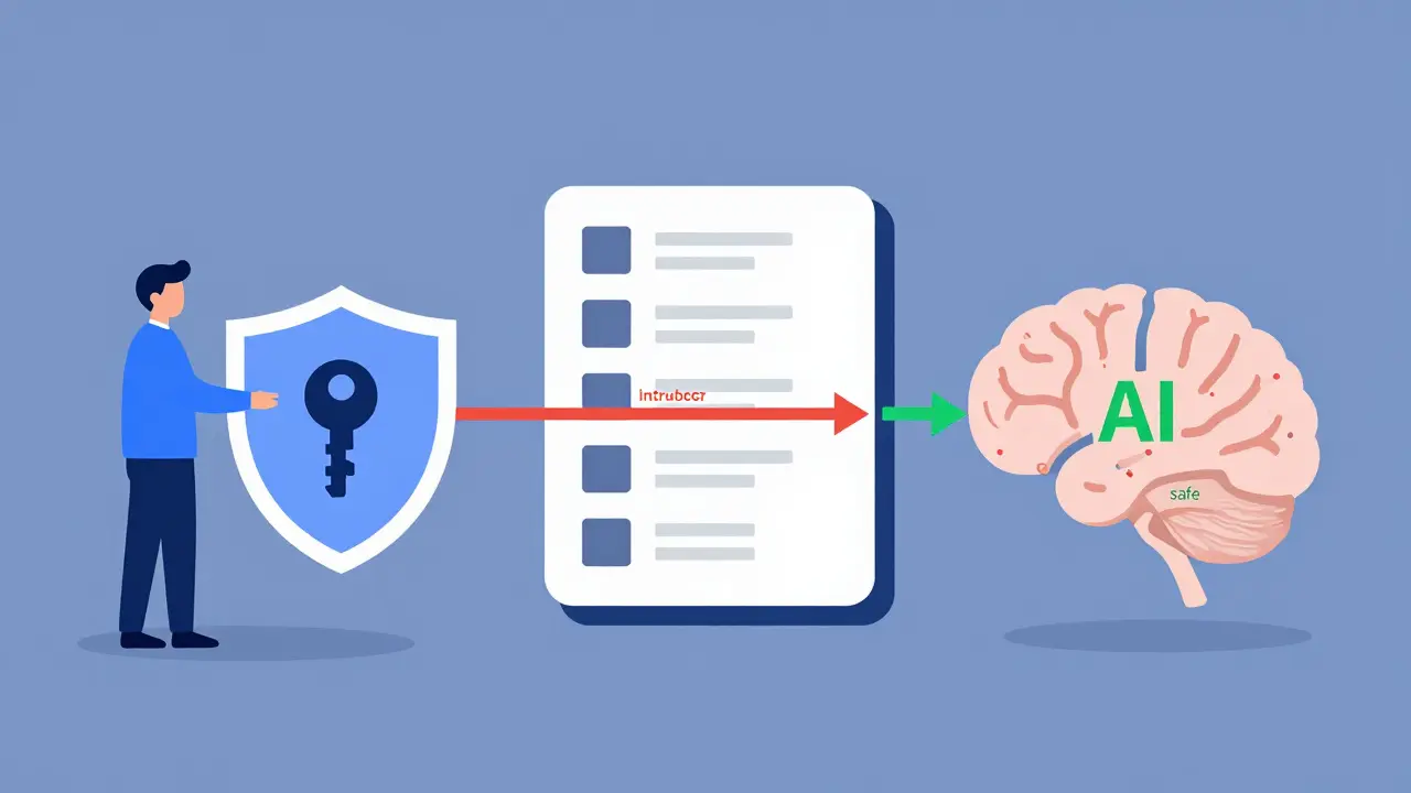 Security workflow filtering data before it reaches the AI model
