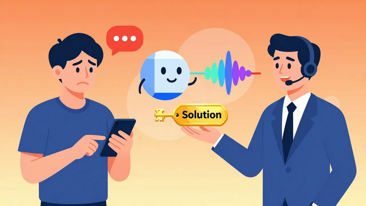 AI agent assisting human support specialist with customer issue