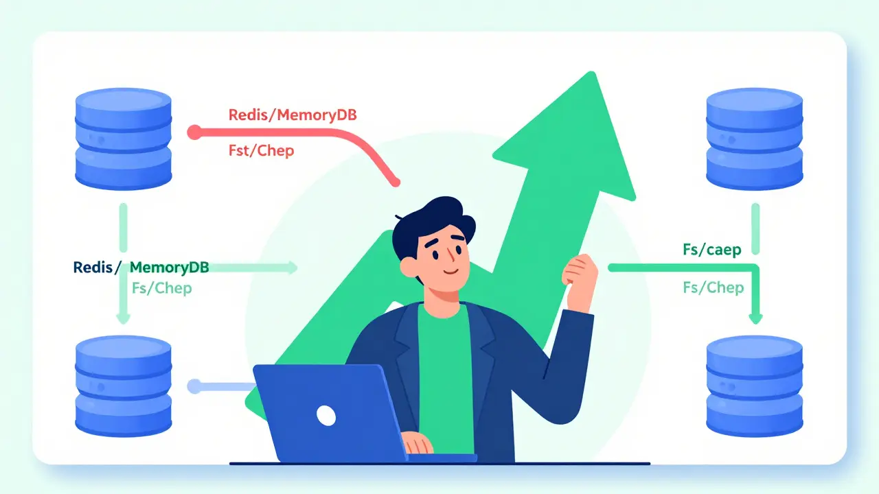 Developer monitoring successful cache optimization and cost savings