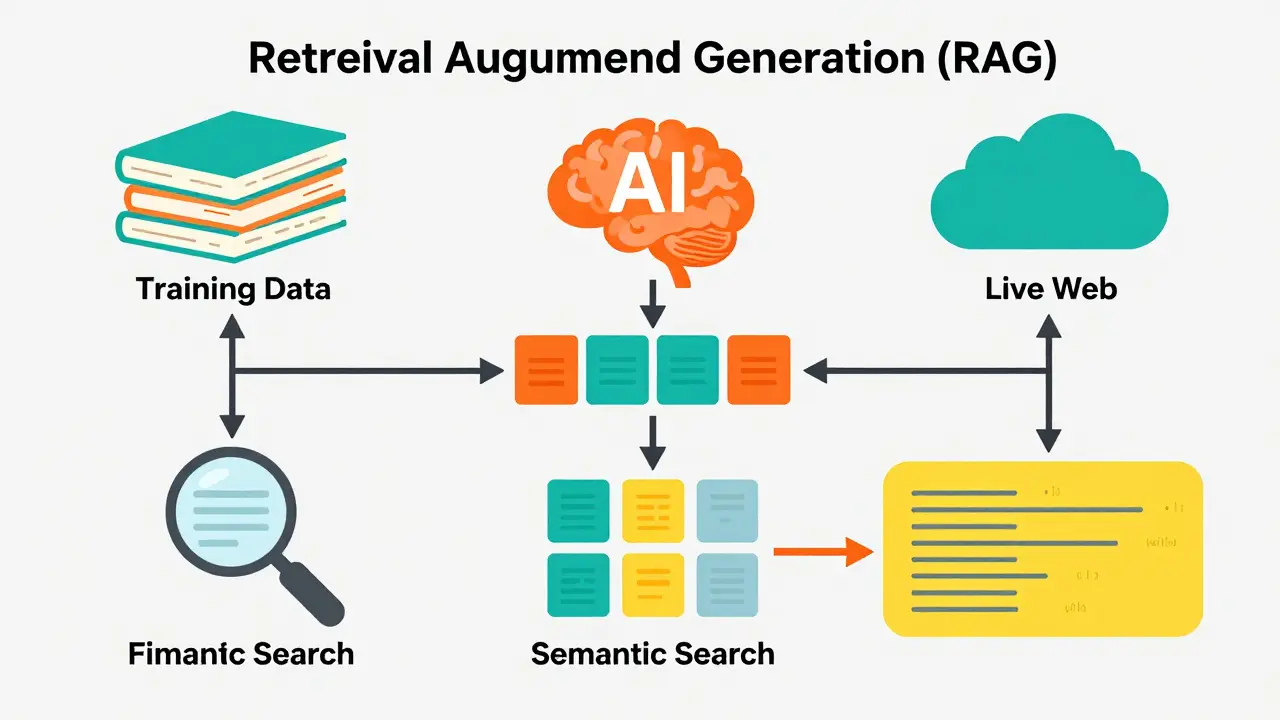 Visual diagram of RAG process connecting data