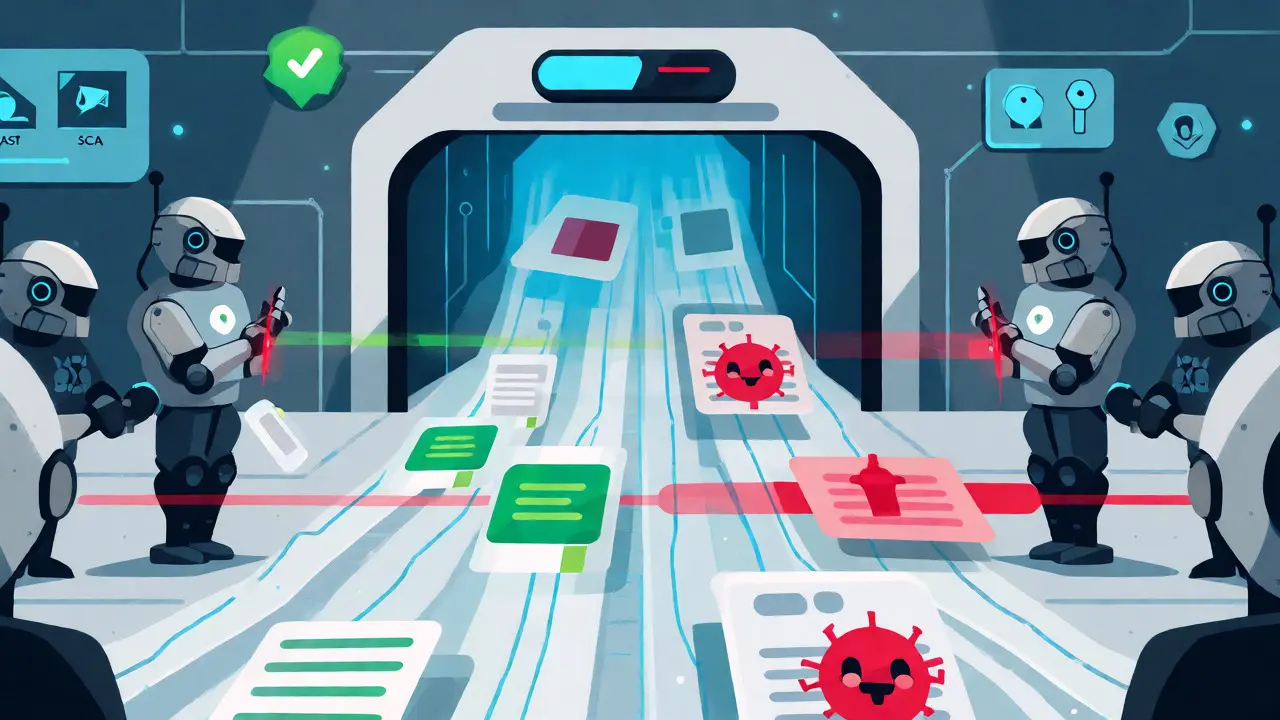 Automated security scanners blocking unsafe code at the merge checkpoint