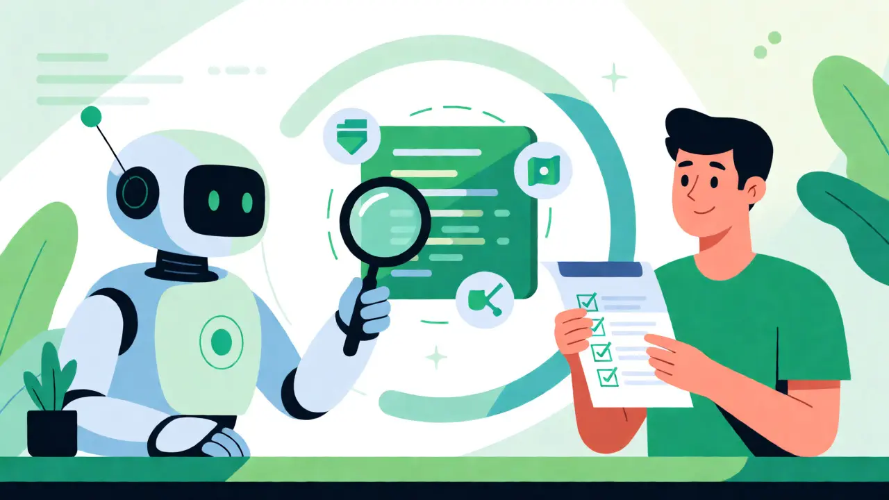 Human and AI collaborating on secure code review