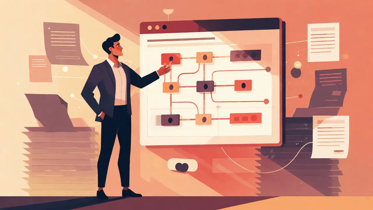 Human product manager editing AI-generated requirements for strategy and ethics.