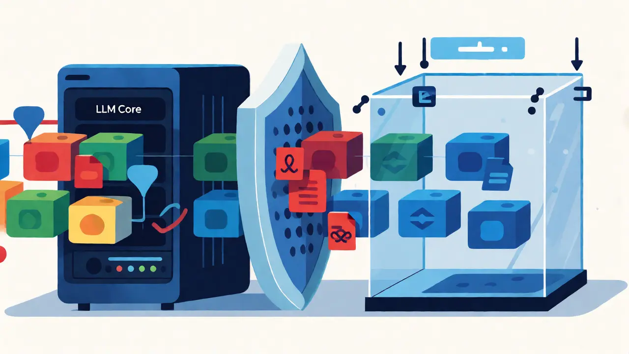 Three-layer architecture for safe LLM code execution
