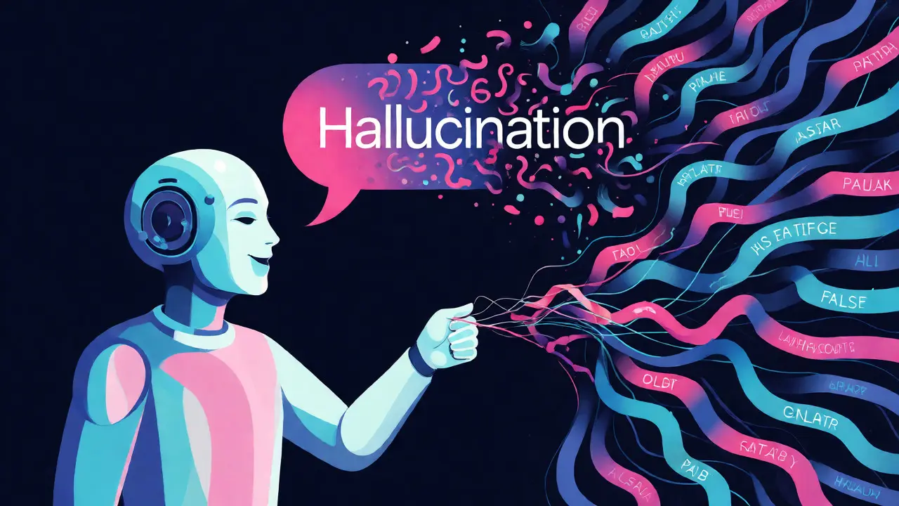 Friendly AI generating smooth text that dissolves into nonsensical shapes.