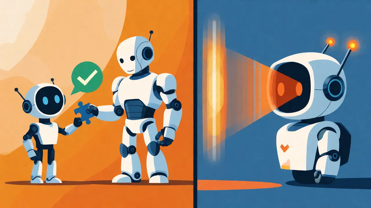 Robots collaborating and scanning threats with antennas