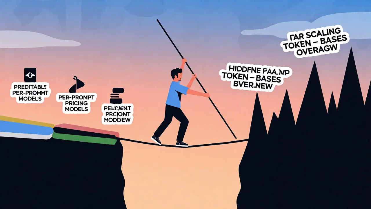 Tightrope walker balancing between stable pricing and costly scaling traps.